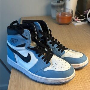 Nike Air Jordan High Top Sneakers - Blue and White